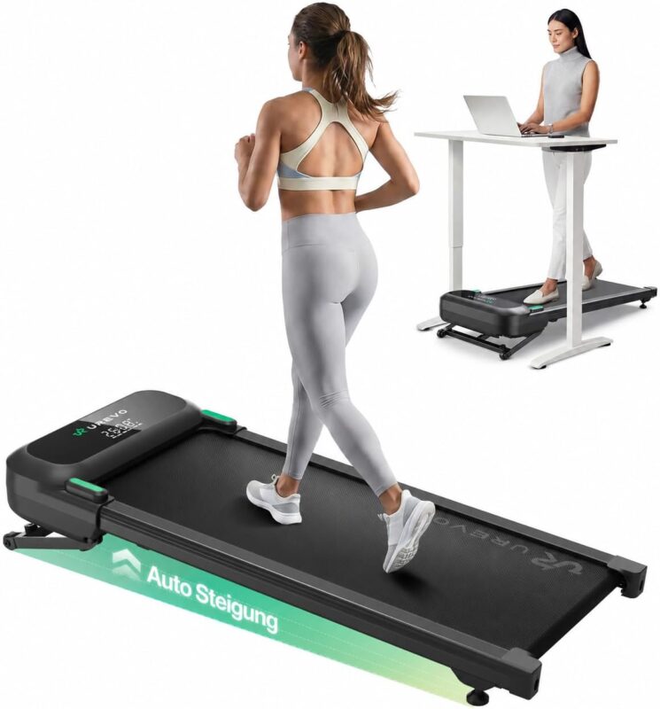 UREVO Automatische Steigung Walking Pad Mit KI-App, Laufband Schreibtisch