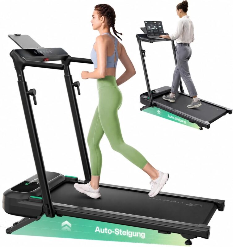 UREVO Smart Laufband mit Auto-Steigung und Schreibtisch-Workstation