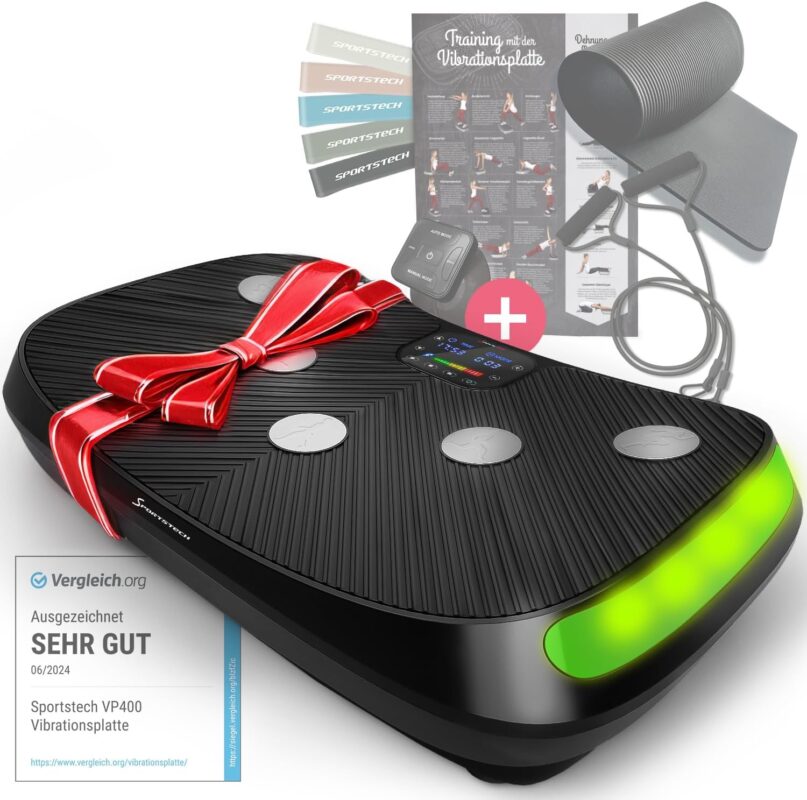 Sportstech, 4D-Vibrationsplatte + Variable Frequenz bis 40 Hertz VP400