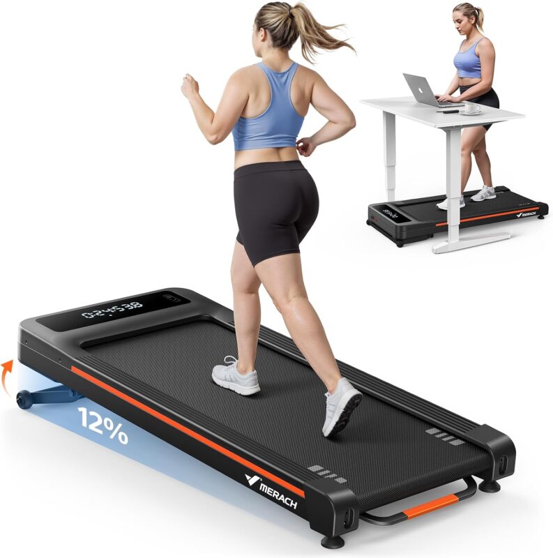 MERACH T25 Walking Pad mit Automatischer Steigung, Max 180KG/159KG Laufband