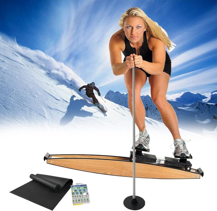 Ski-Trainingsgerät, simuliertes Indoor-Skigerät, für das Training von Taille, Bauch und Beinen, Schnee-Ski-Simulator für das Fitnessstudio zu Hause