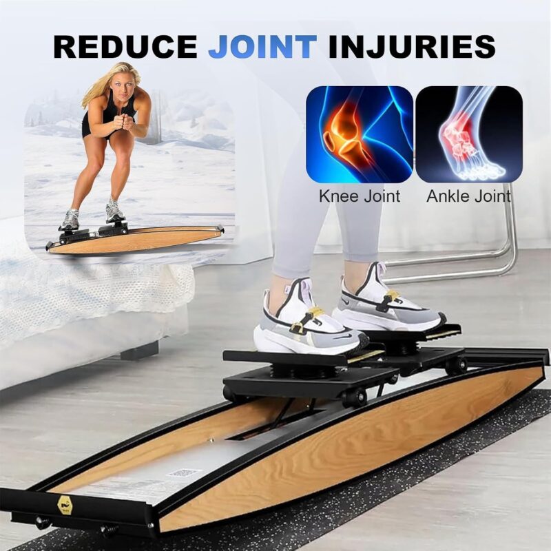 Ski-Trainingsgerät, Professioneller Skitrainer Für Das Ganzkörpertraining, Schnee-Ski-Simulator für das Fitnessstudio zu Hause, Gleichgewichtsgerät, 150 Kg Belastbarkeit