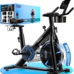 MERACH PRO Heimtrainer Fahrrad mit 8KG High-Inertia Schwungrad für Optimierte Laufruhe, Leises Magnetbremssystem, Verstärkter H-Rahmen, Stoßdämpfender Luftkissensattel, Eigene App, Bis 150KG