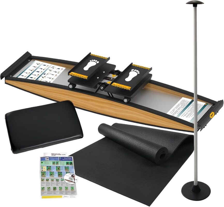 Ski-Trainingsgerät, Ski-Simulator, 3D-Crosstrainer, 150 kg Belastung, mehrere Trainingsmodi optional, mit Skistöcken und Bodenmatte für, Stärkung von Ausdauer Gleichgewicht