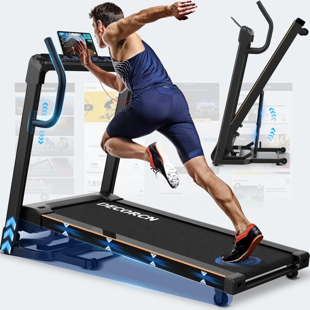Laufband für Zuhause - 4,5 PS, bis 16 km/h. Profi Große Lauffläche Laufband Klappbar, 20 Neigungsstufen Leise Walking Pad mit Bluetooth, bis 150KG – Ideal für Marathon-Training