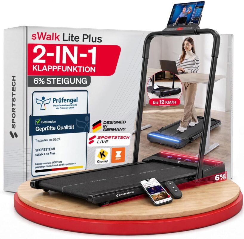 Sportstech, Laufband für Zuhause klappbar + gelenkschonend Walking Pad