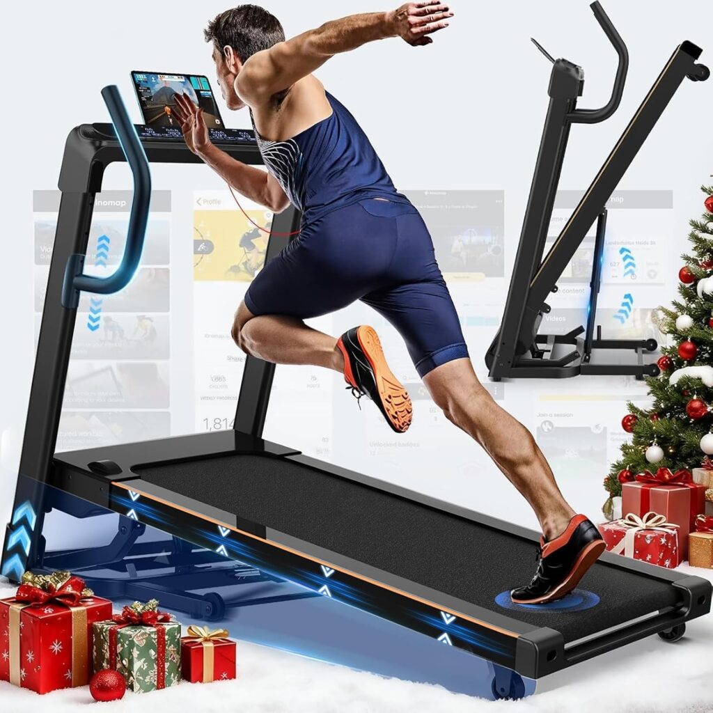 Laufband für Zuhause - 4,5 PS, bis 16 km/h. Profi Große Lauffläche Laufband Klappbar, 20 Neigungsstufen Leise Walking Pad mit Bluetooth, bis 150KG – Ideal für Marathon-Training