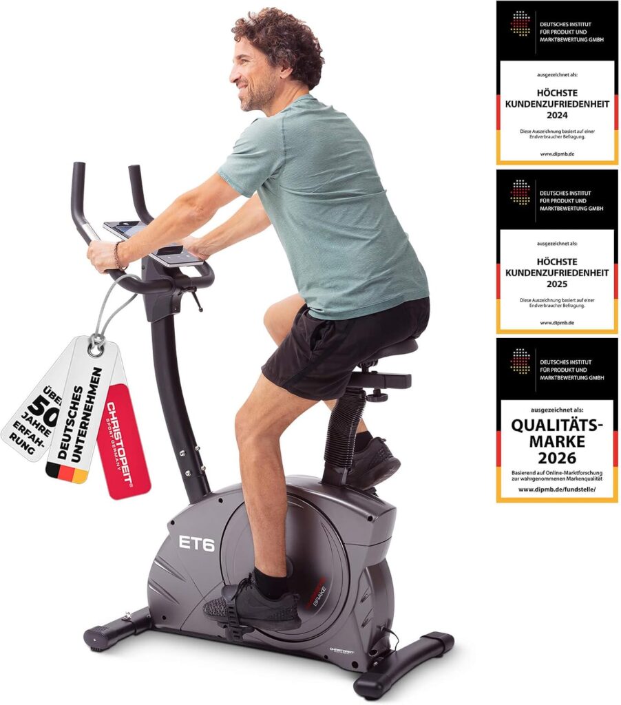 CHRISTOPEIT Ergometer Heimtrainer ET 6, bequem, leise, LCD Display, App