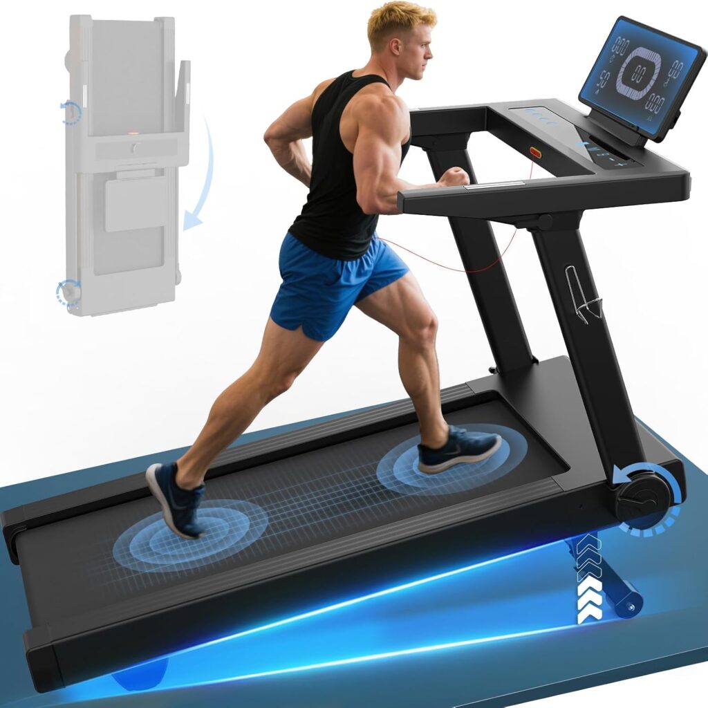 Laufband für Zuhause mit 20% Steigung, 1-20km/h, 7PS,App-kompatibles