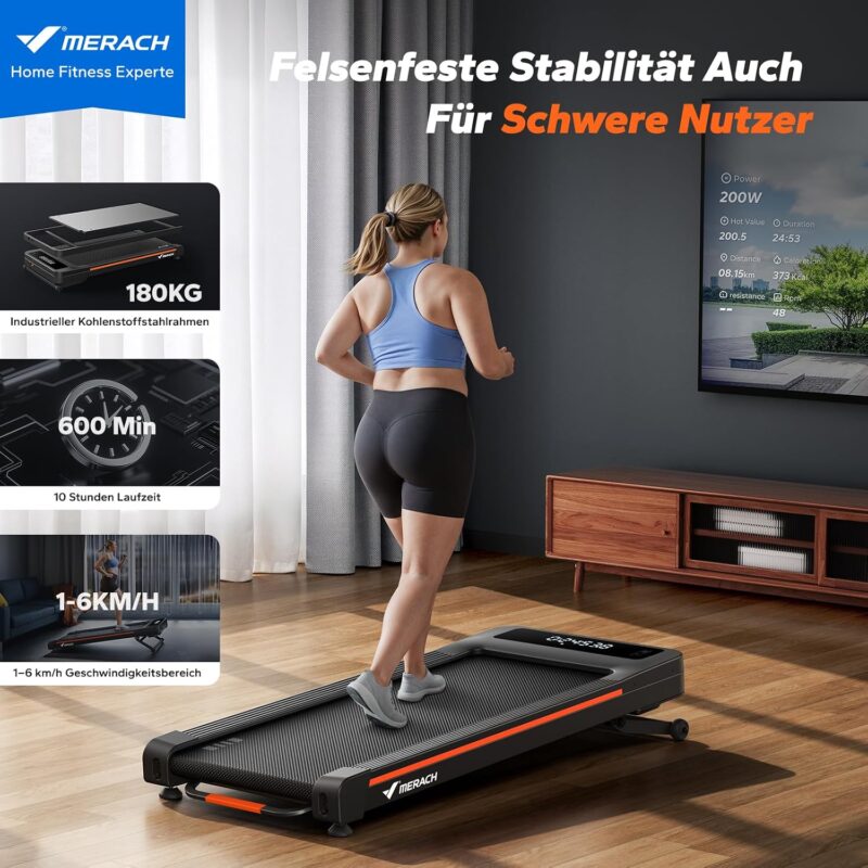 MERACH T25 Walking Pad mit Automatischer Steigung, Max 180KG/159KG Laufband