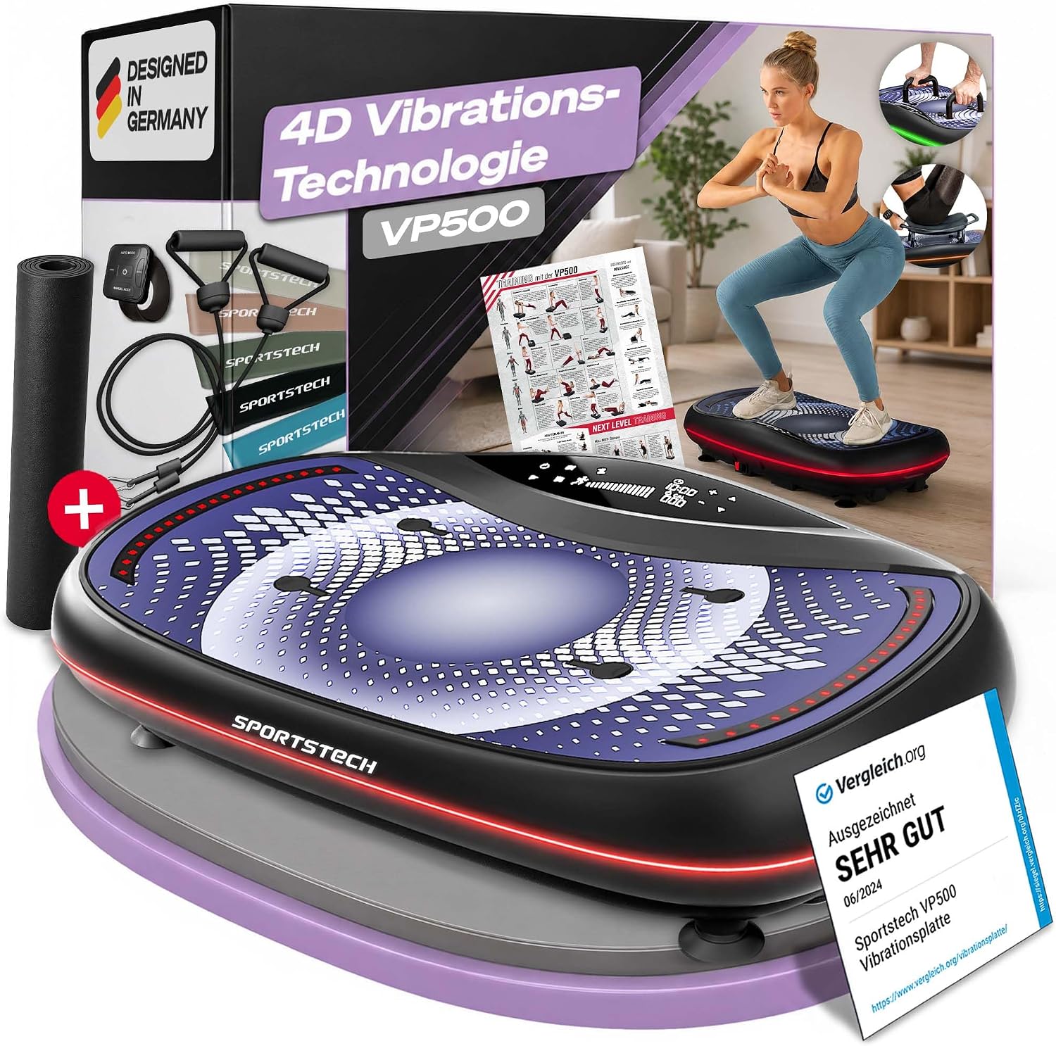 815X1NkkEAL._AC_SL1500 Sportstech, 4D Vibrationsplatte + inkl. Sitz & Liegestützgriffen VP500